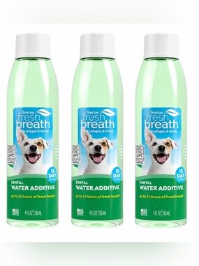 Set of 3, TropiClean Dog Fresh Breath Dental Health Solutions, 3 x 4 fl. oz